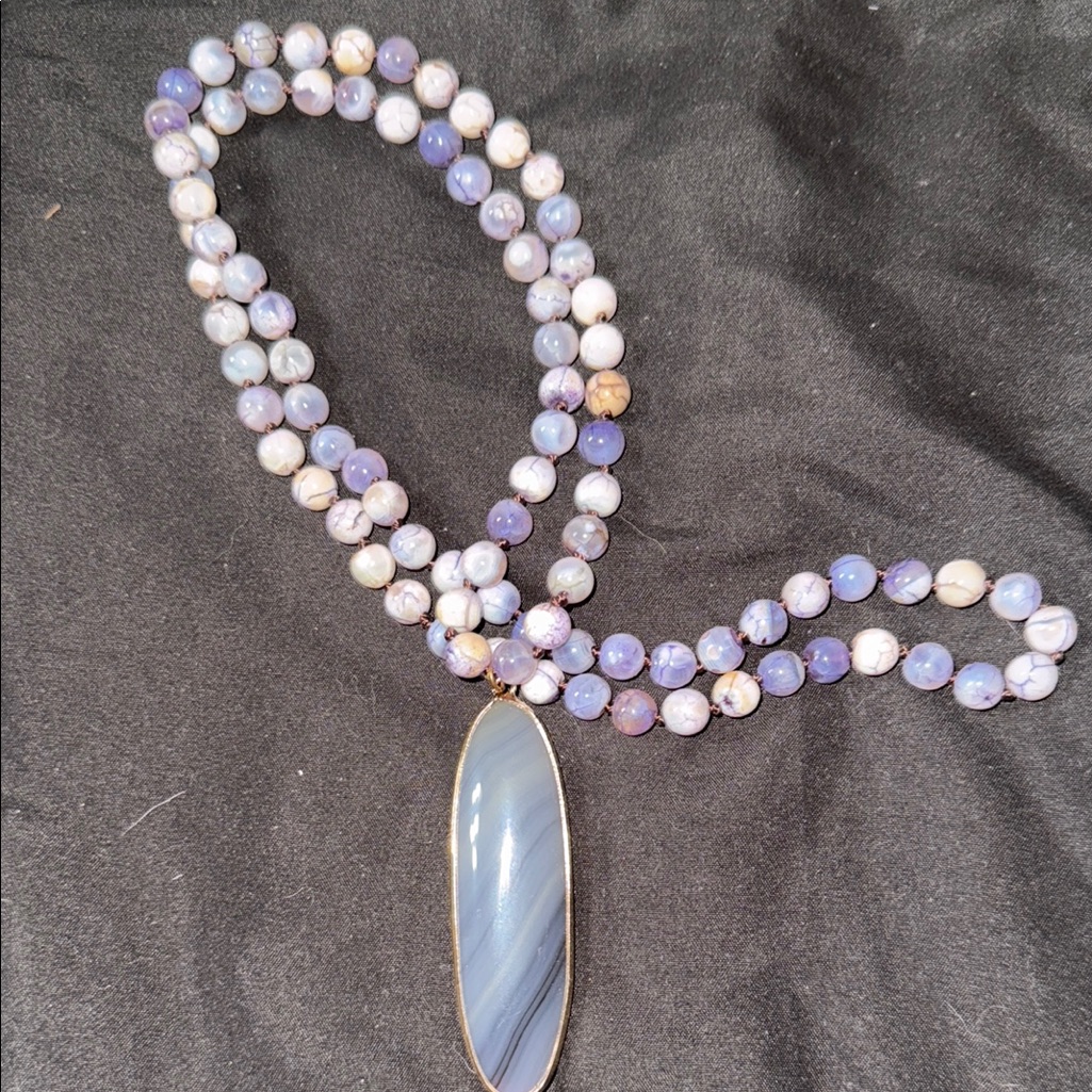 Ryze-Blue And Purple Iridescent Necklace With Pendant